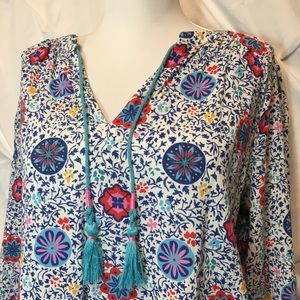 Boden bright floral peasant top sz 8